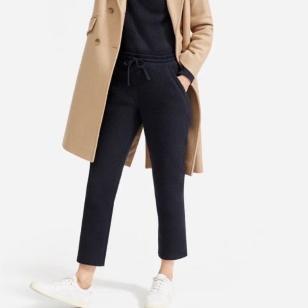 ⚫️SOLD⚫️ Everlane ReNew Teddy Sweatpants XXS EUC navy blue - Picture 2 of 14